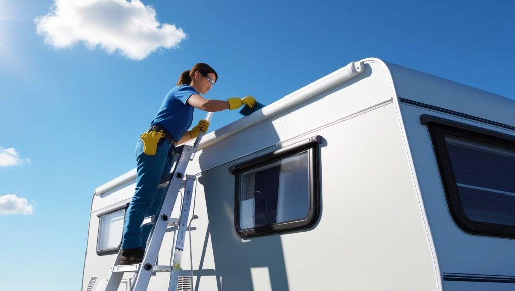Top-Rated-Ladder-for-Cleaning-caravan-Roof-Image