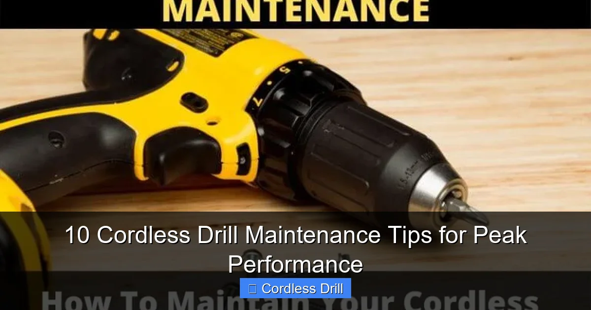 10 Cordless Drill Maintenance Tips for Peak Performance