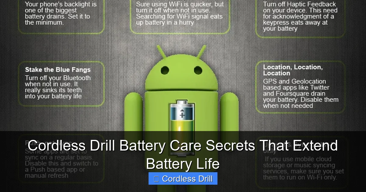 Cordless Drill Battery Care Secrets That Extend Battery Life