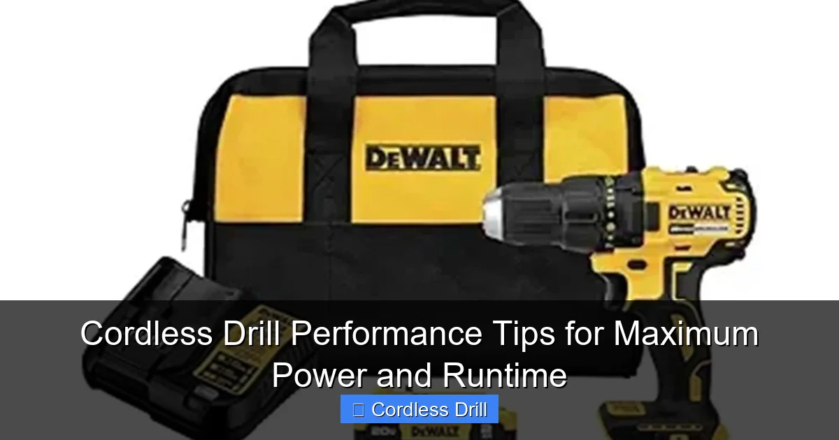 Cordless Drill Performance Tips for Maximum Power and Runtime