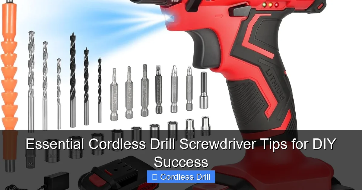 Essential Cordless Drill Screwdriver Tips for DIY Success