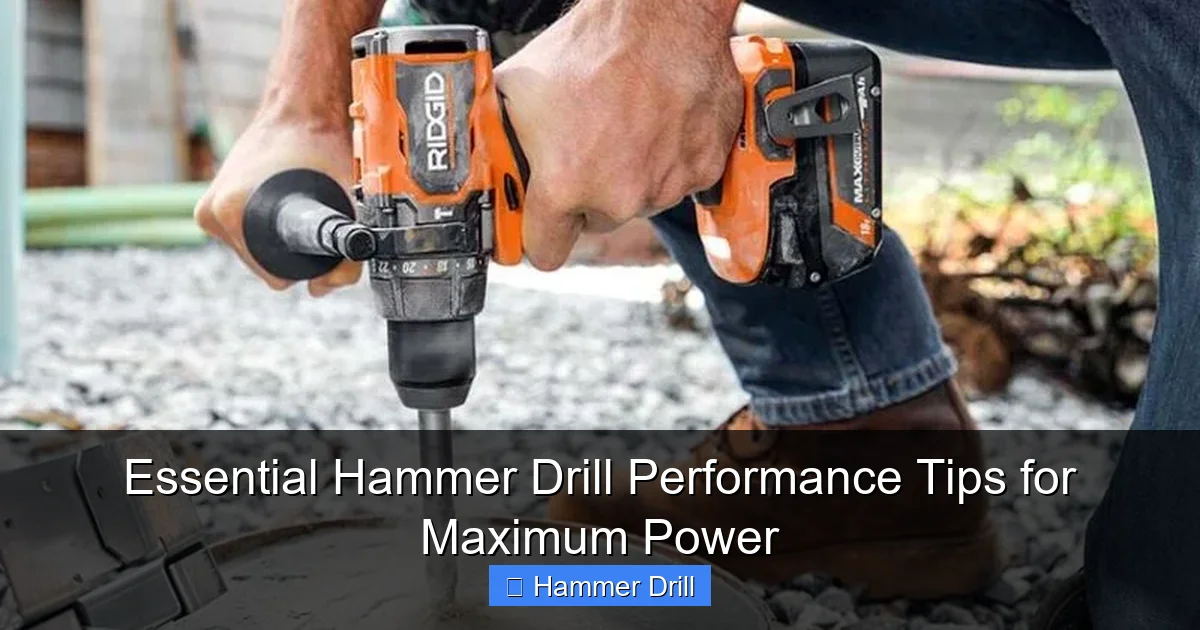 Essential Hammer Drill Performance Tips for Maximum Power