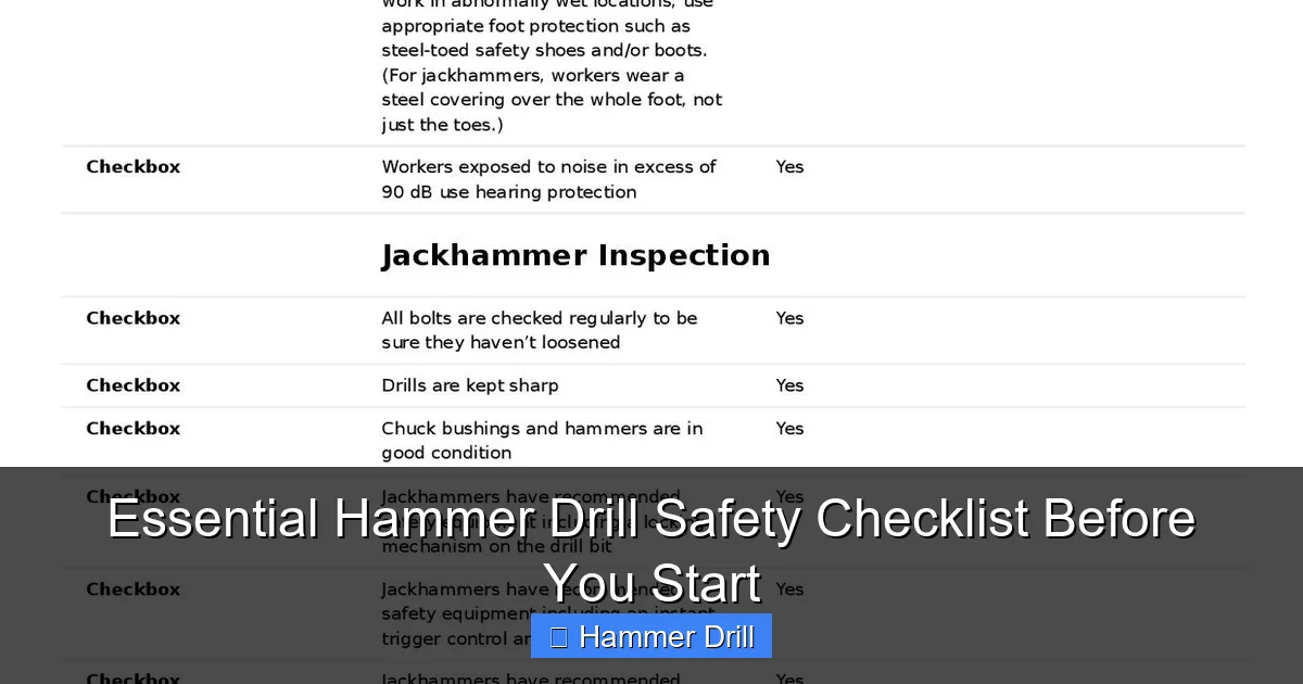 Essential Hammer Drill Safety Checklist Before You Start