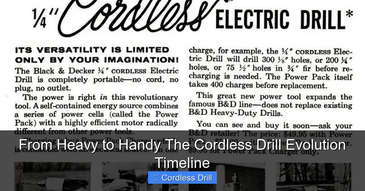 From Heavy to Handy The Cordless Drill Evolution Timeline