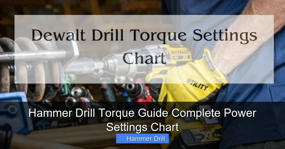 Hammer Drill Torque Guide Complete Power Settings Chart