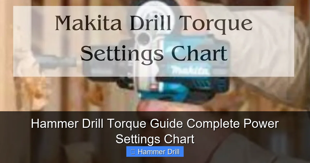 Hammer Drill Torque Guide Complete Power Settings Chart
