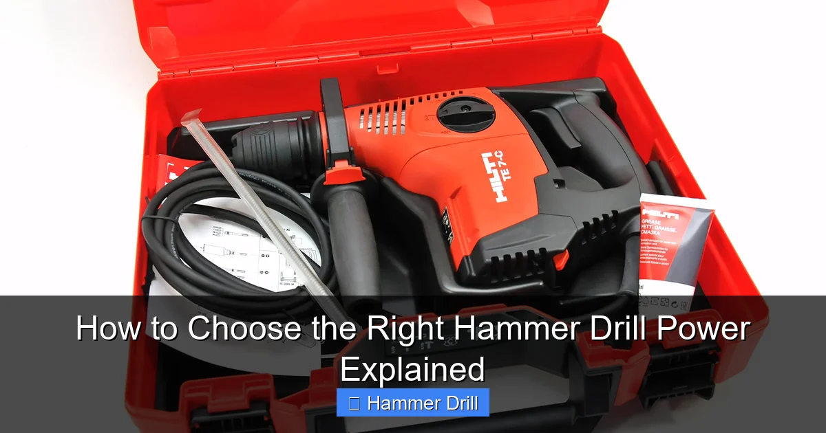 How to Choose the Right Hammer Drill Power Explained
