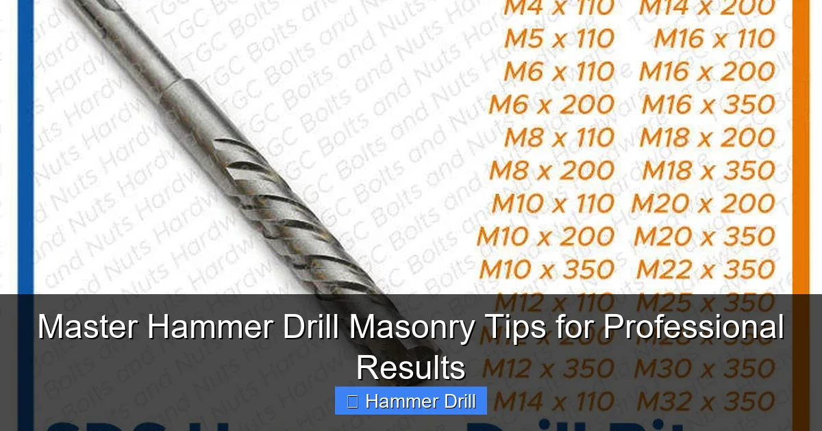 Master Hammer Drill Masonry Tips for Professional Results