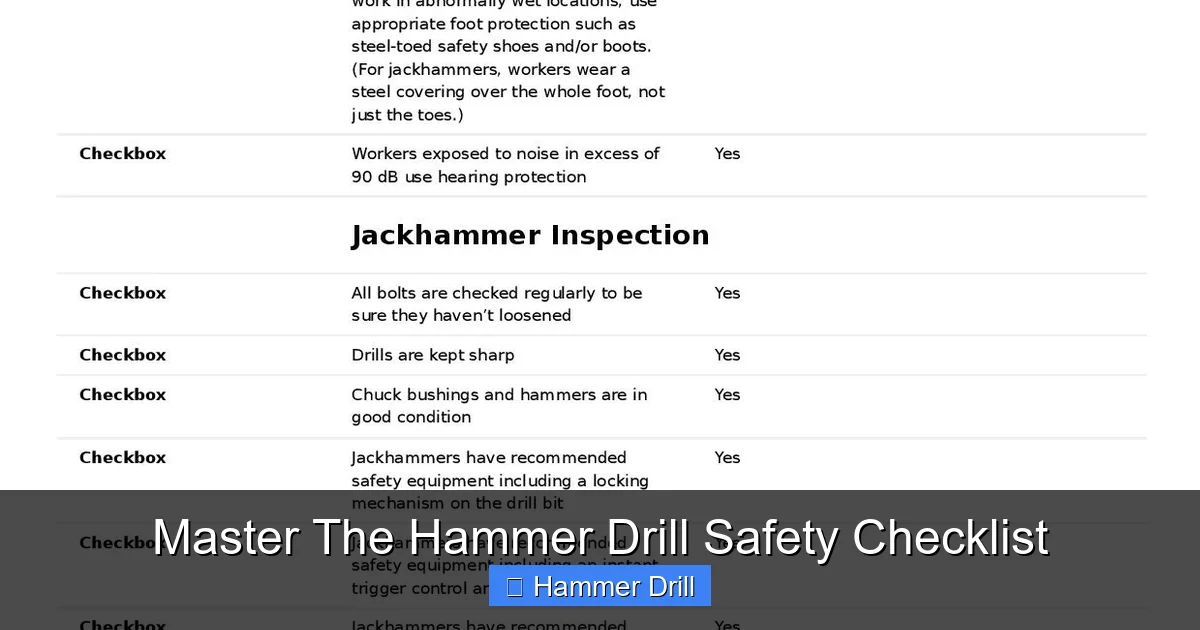 Master The Hammer Drill Safety Checklist