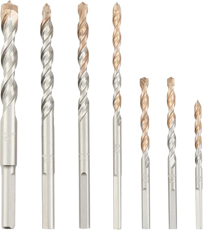 DEWALT DW5207 7-Piece Percussion Masonry Drill Bit Set for Heavy Duty 