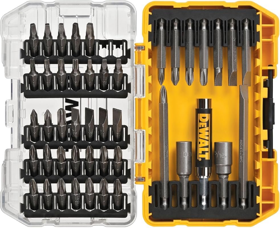 DEWALT 45-Piece Screwdriver Bit Set with Durable Tough Case for Easy S