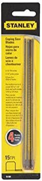 Stanley 15-061 Coping Saw Blades, 6-1/2 Inch, 15 TPI, 4 Pack, Durable 