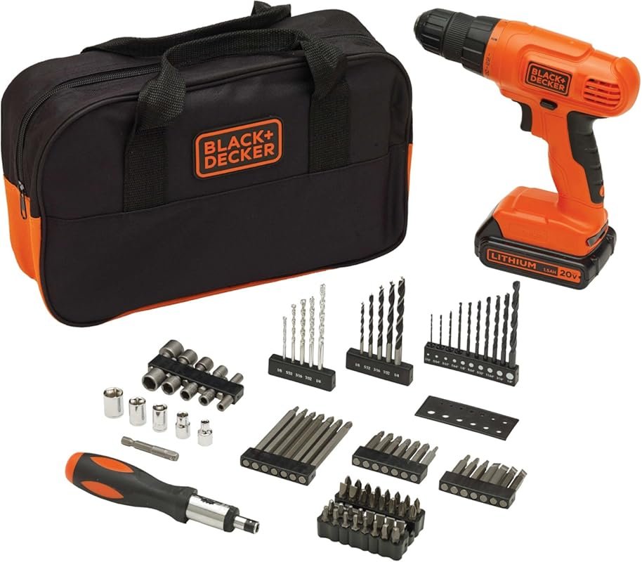 BLACK+DECKER 20V MAX POWERCONNECT Cordless Drill Driver Kit with 100 p