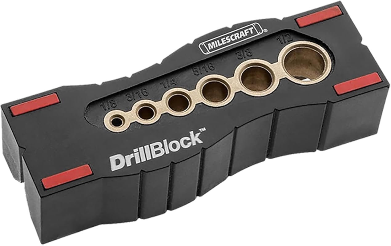 Milescraft 1312 Drill Block - Handheld Drill Guide, Drilling Jig for 6
