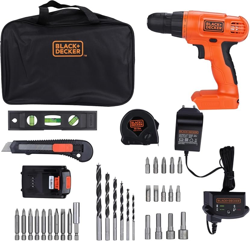 BLACK+DECKER 20V MAX Drill and Home Tool Kit, 34-Piece Set for DIY and