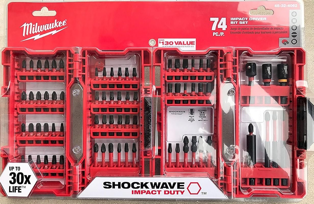 Milwaukee 74-Piece Shockwave Impact Driver Bit Set for Heavy-Duty Perf