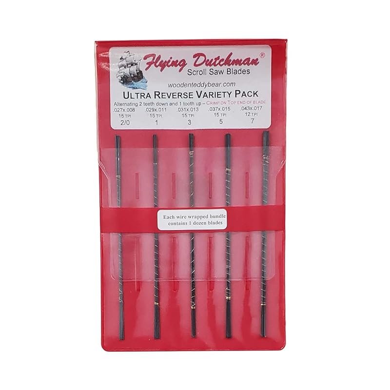Flying Dutchman Ultra Reverse Pinless Scroll Saw Blades, Five Dozen Mi