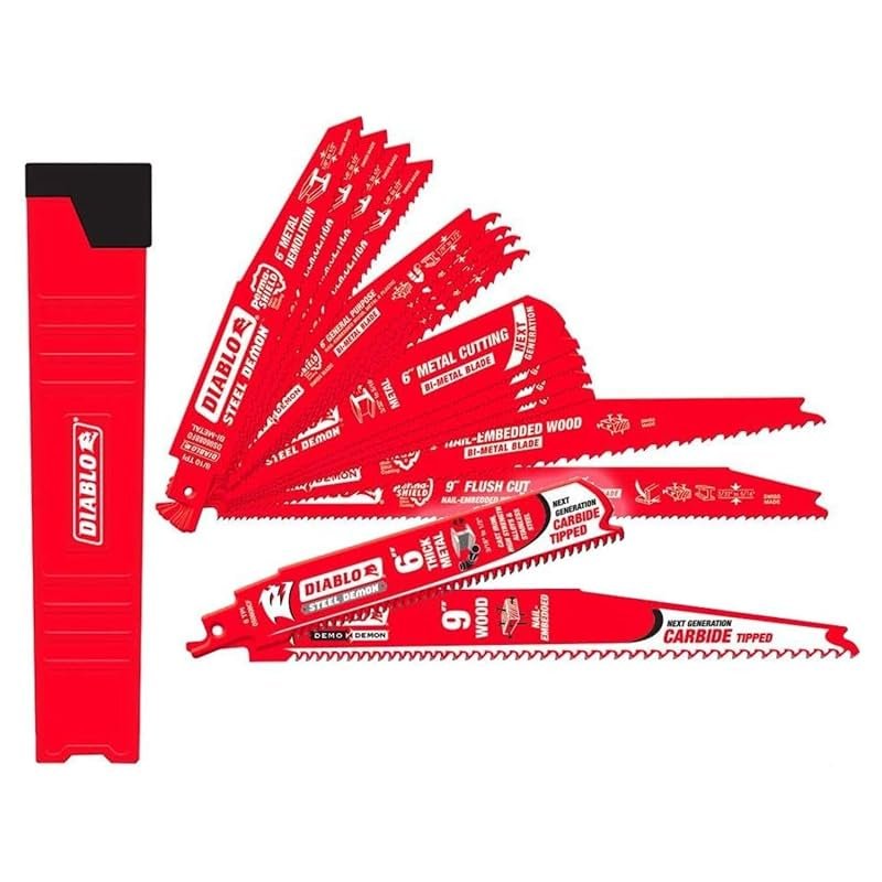 Diablo 14-Piece Bi-Metal Reciprocating Saw Blade Set, Wood & Metal Dem