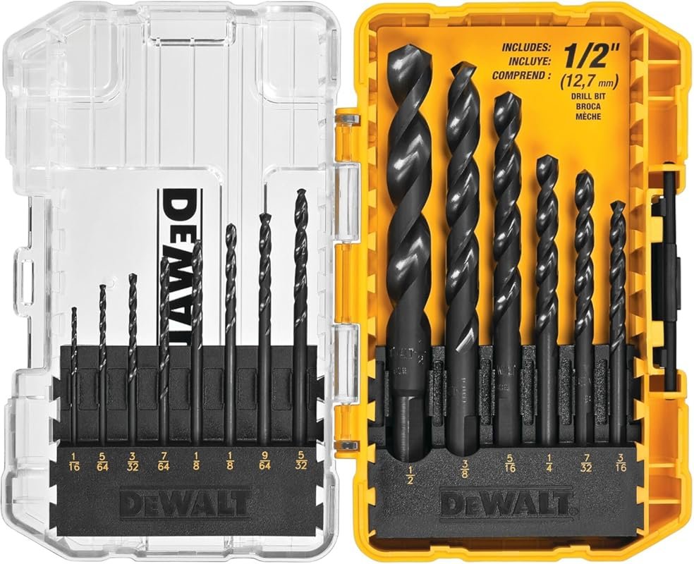 DEWALT 14-Piece Drill Bit Set with 135 Degree Split Point, Perfect for