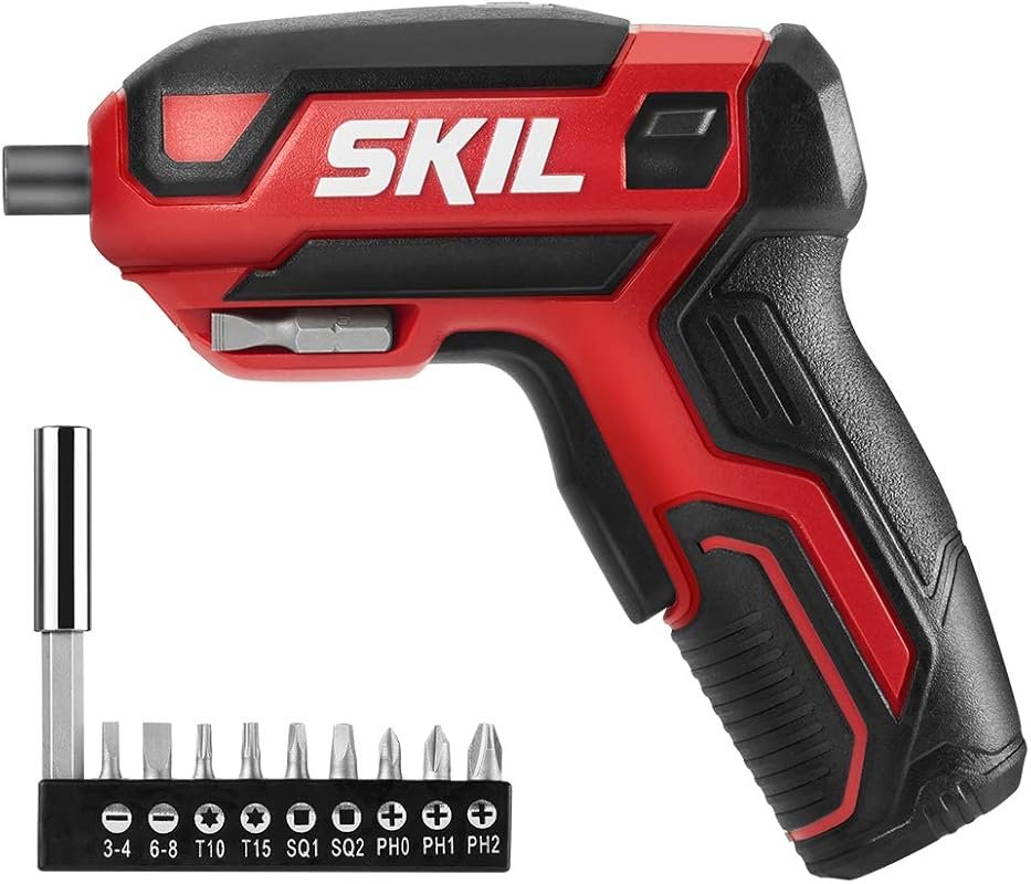 SKIL SD561801 Rechargeable 4V Cordless Screwdriver with 9-Piece Bit Se