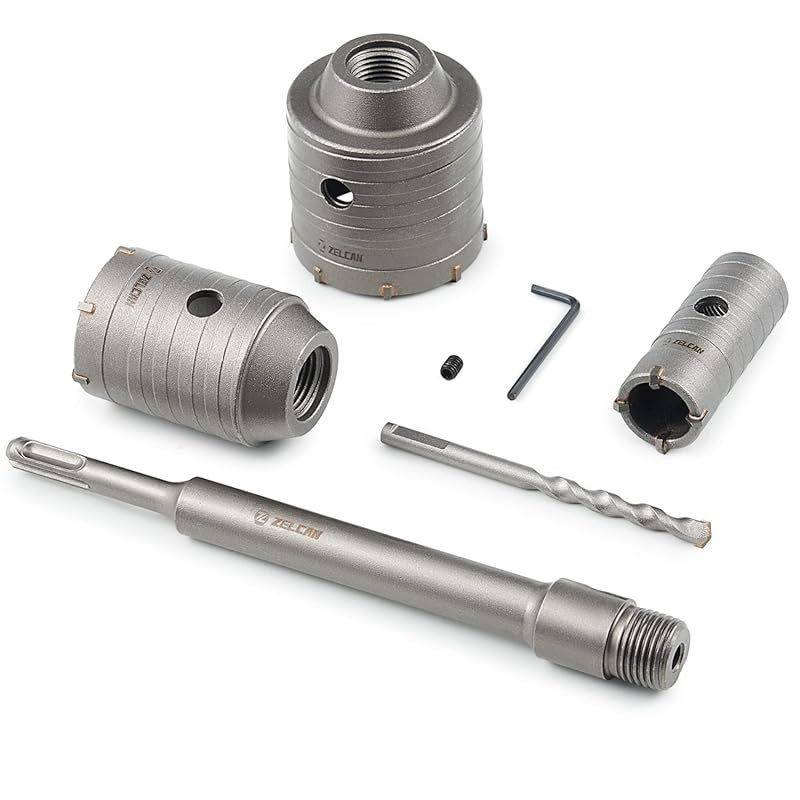 ZELCAN Hole Saw Kit, 4pc Drill Hole Cutter Set with 30 50 65mm Hole Dr