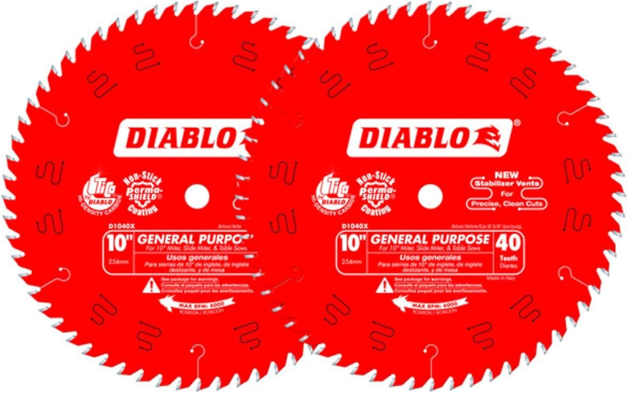 Diablo 10-Inch 40-Tooth General Purpose Circular Saw Blades, TiCo Carb