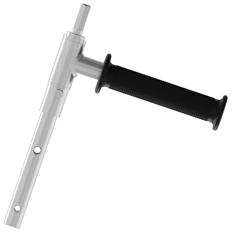 Ice Auger Drill Adapter with Handle: 18mm Output Shaft, Steel, for Cor