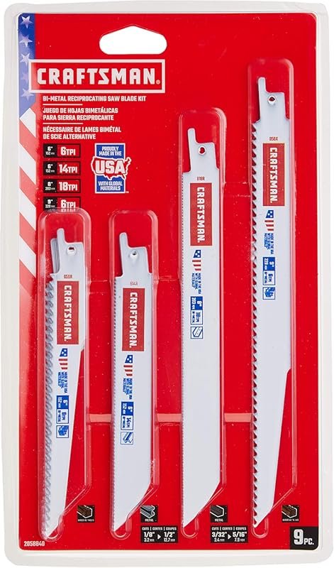 CRAFTSMAN 9-Piece Reciprocating Saw Blade Kit, Assorted Wood and Metal