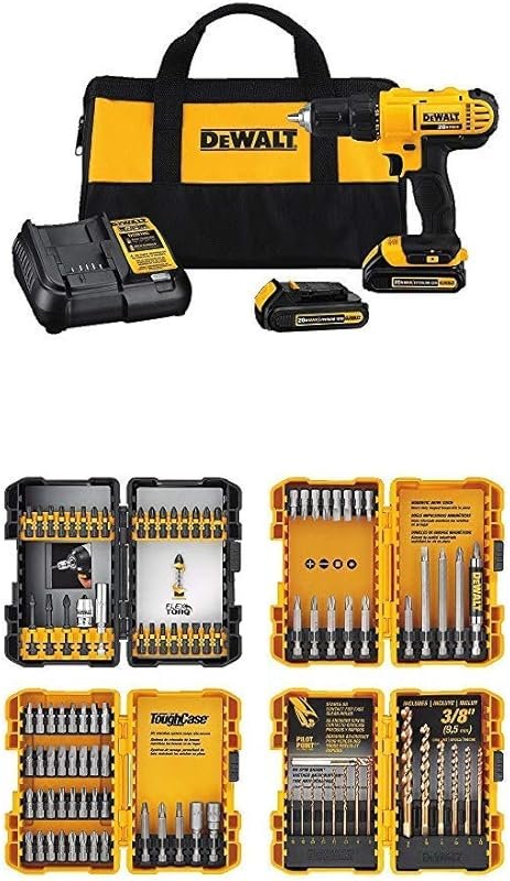 DEWALT 20V MAX Cordless Drill/Driver Kit with 100-Piece Screwdriver/Dr
