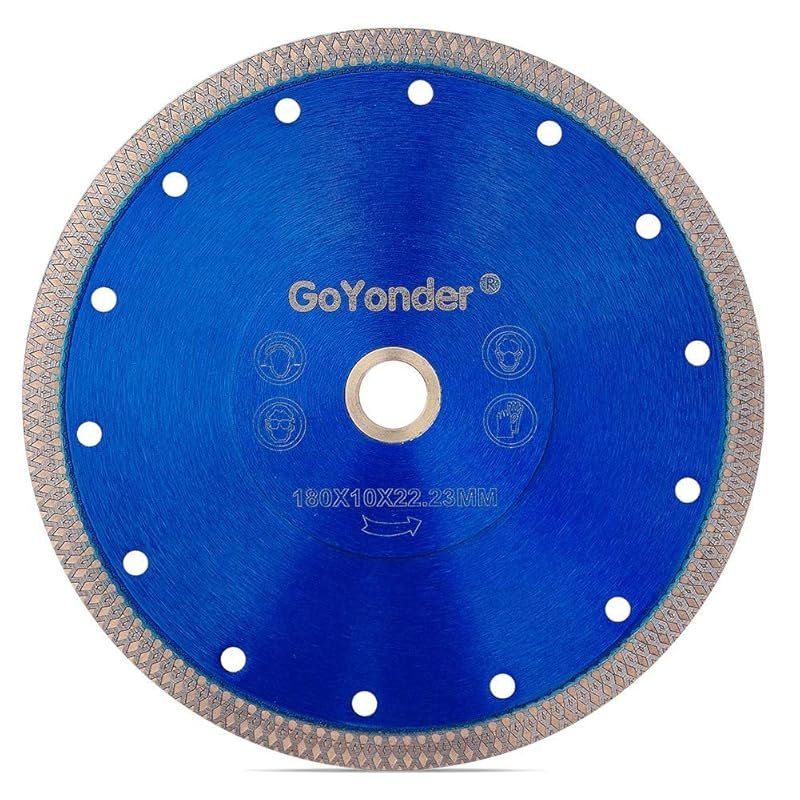 GoYonder 7" Super Thin Diamond Tile Blade, Wet or Dry Cutting Porcelai