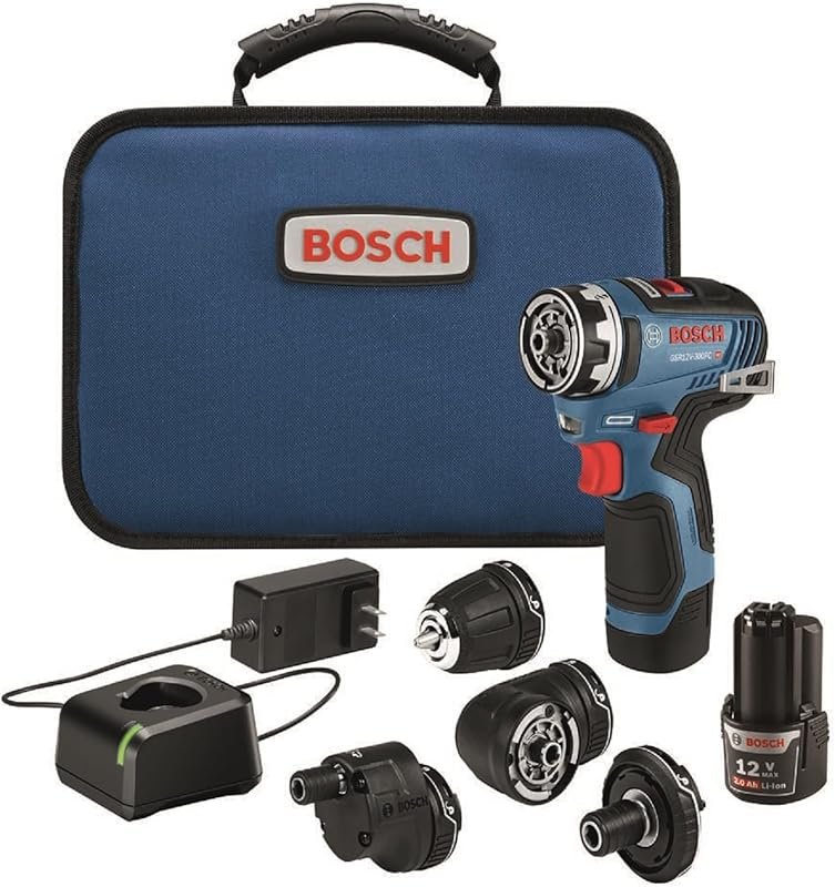 Bosch 12V Max Drill/Driver with 5-In-1 Flexiclick System and 2 2.0 Ah