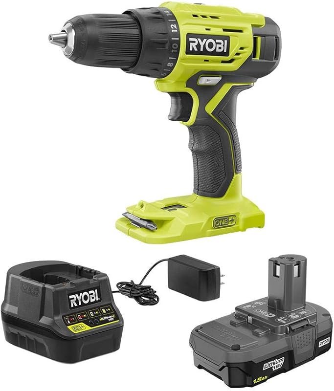 Ryobi P215K 18-Volt ONE+ Lithium-Ion Cordless 1/2-Inch Drill/Driver Ki