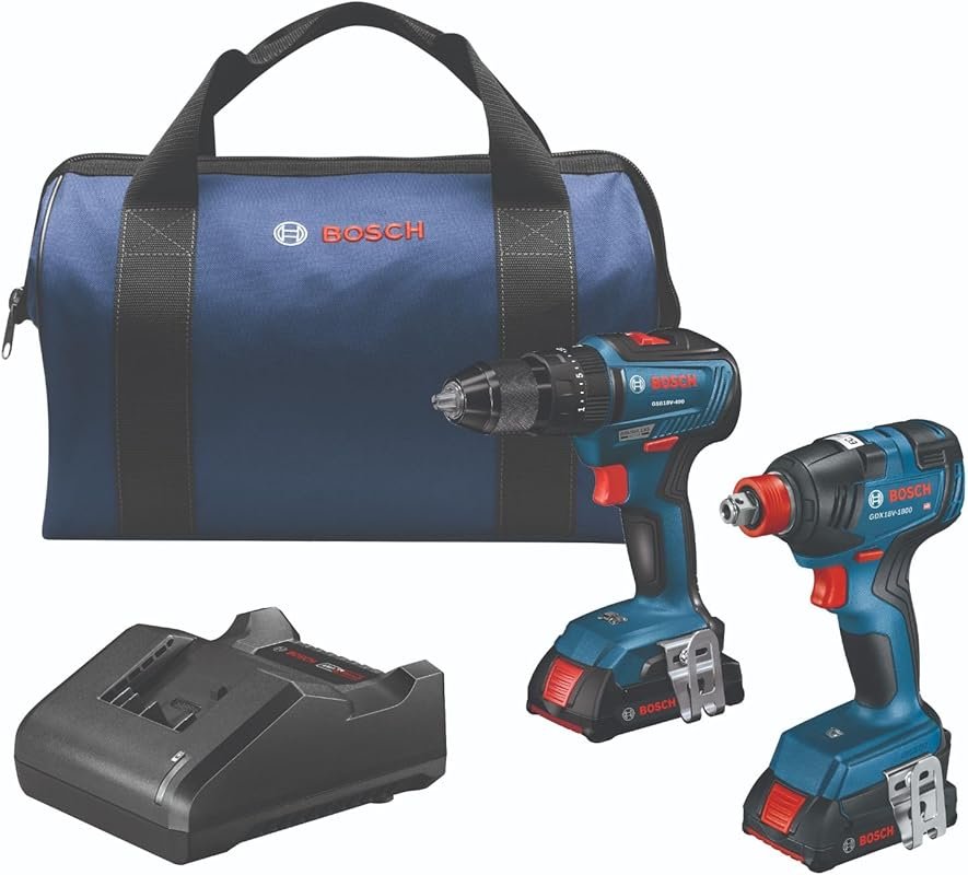Bosch 18V 2-Tool Combo Kit with 1/2 Inch Hammer Drill and Two-In-One I