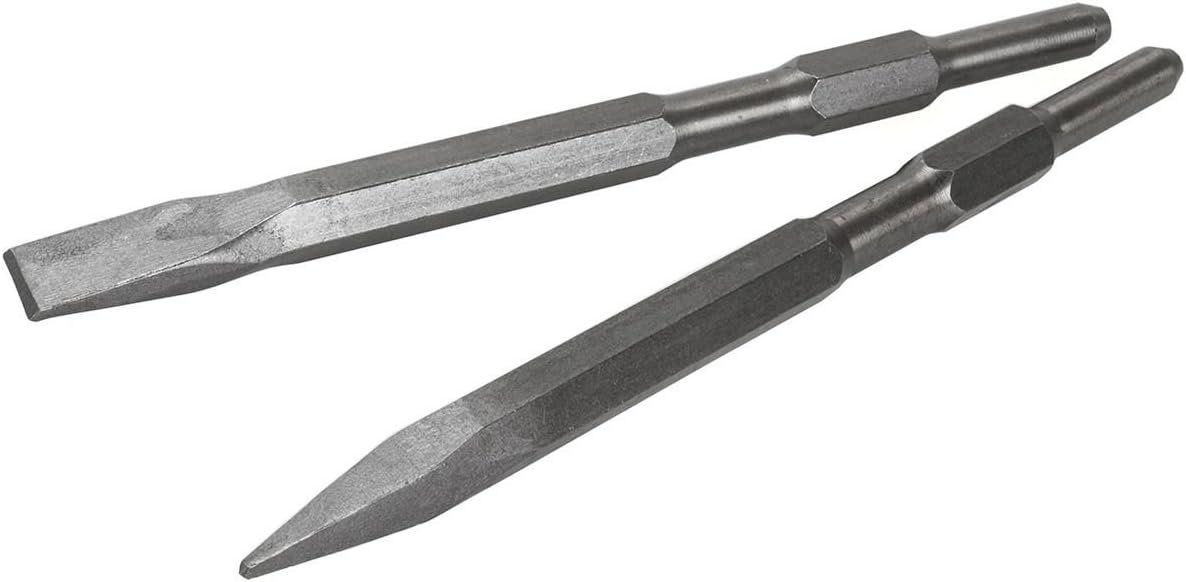 XtremepowerUS 2-Piece Point and Flat Concrete Chisel Set