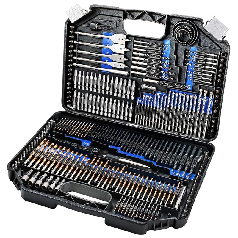 COMOWARE 246-Piece Drill Bit Set for Cordless Drills, Ideal for Wood, 