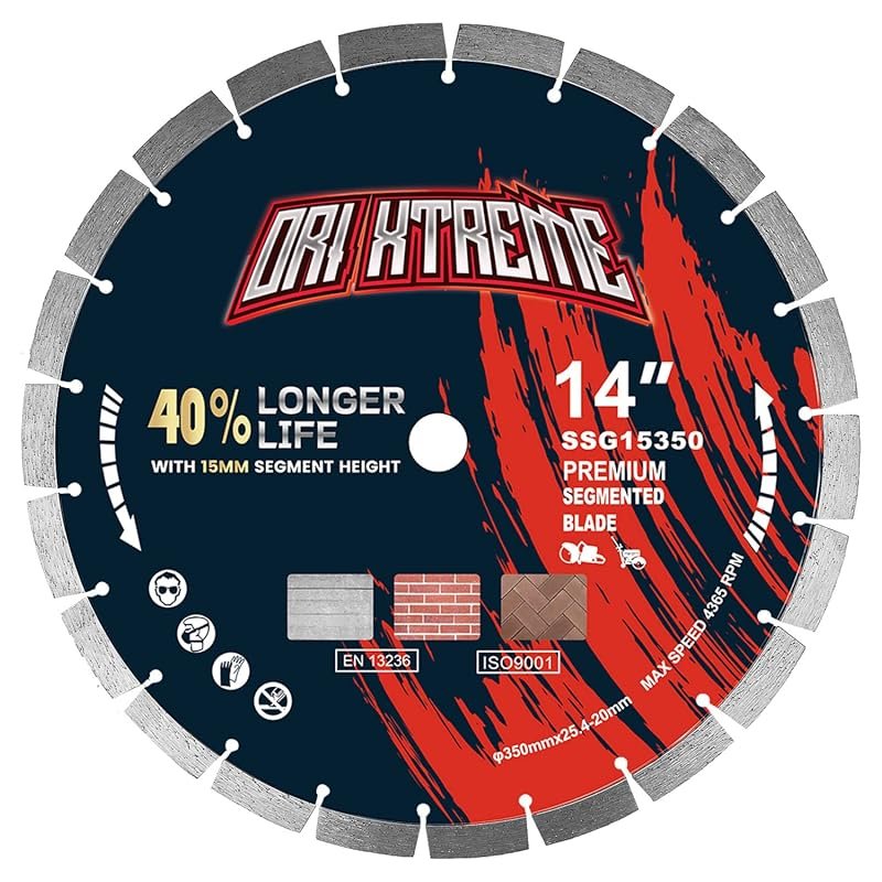 14" Segmented Diamond Concrete Saw Blade, Wet/Dry General Purpose Cutt