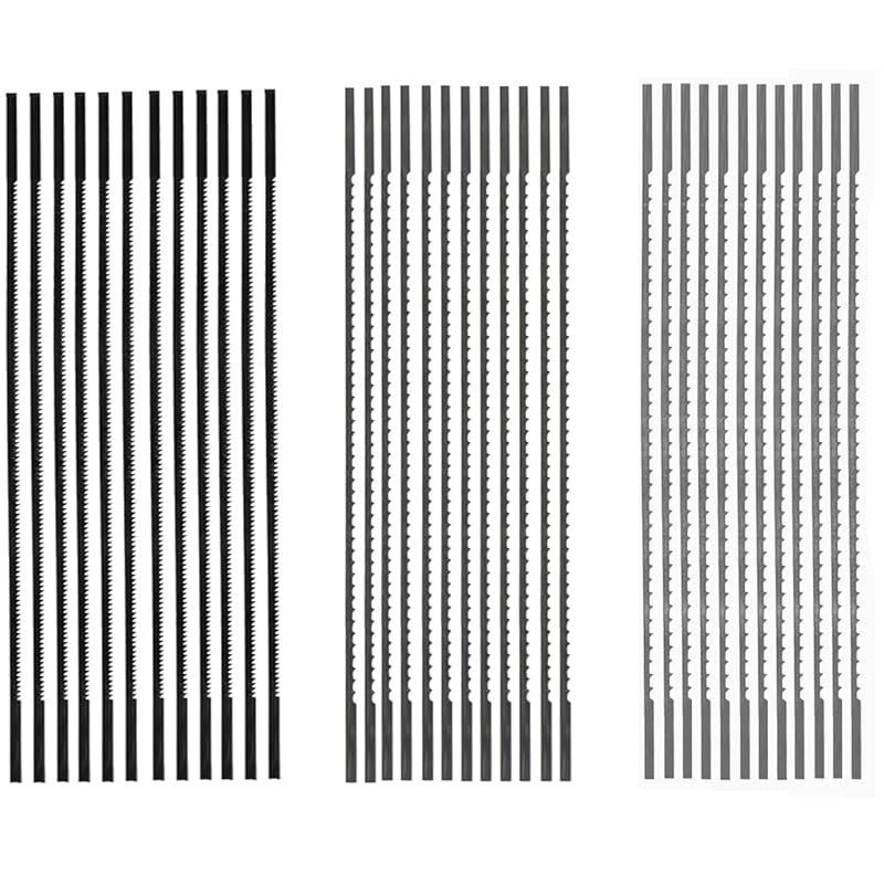 FOXBC 5-Inch Plain End Scroll Saw Blade Set, 36-Pack Mixed TPI for Fin
