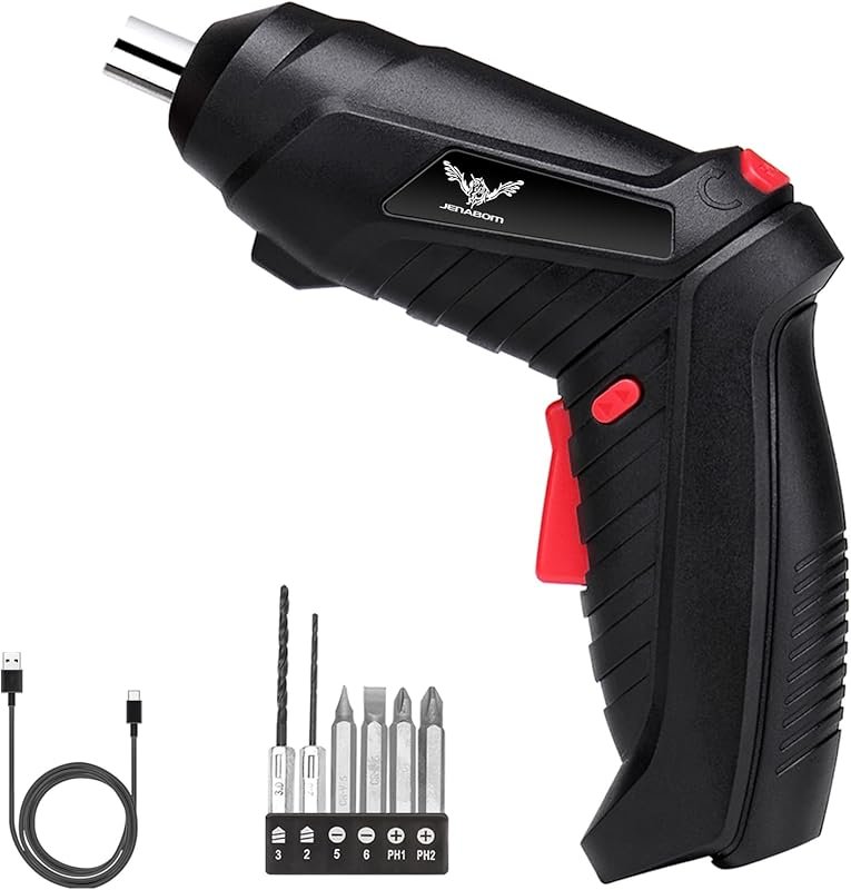 8-in-1 3.6V Electric Screwdriver with 6 Accessories and Front LED for 