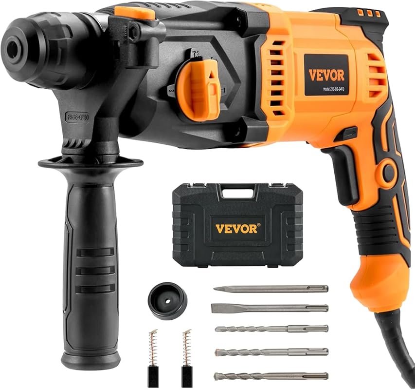 VEVOR 1-Inch SDS-Plus Rotary Hammer Drill, 8 Amp Corded Heavy Duty Chi