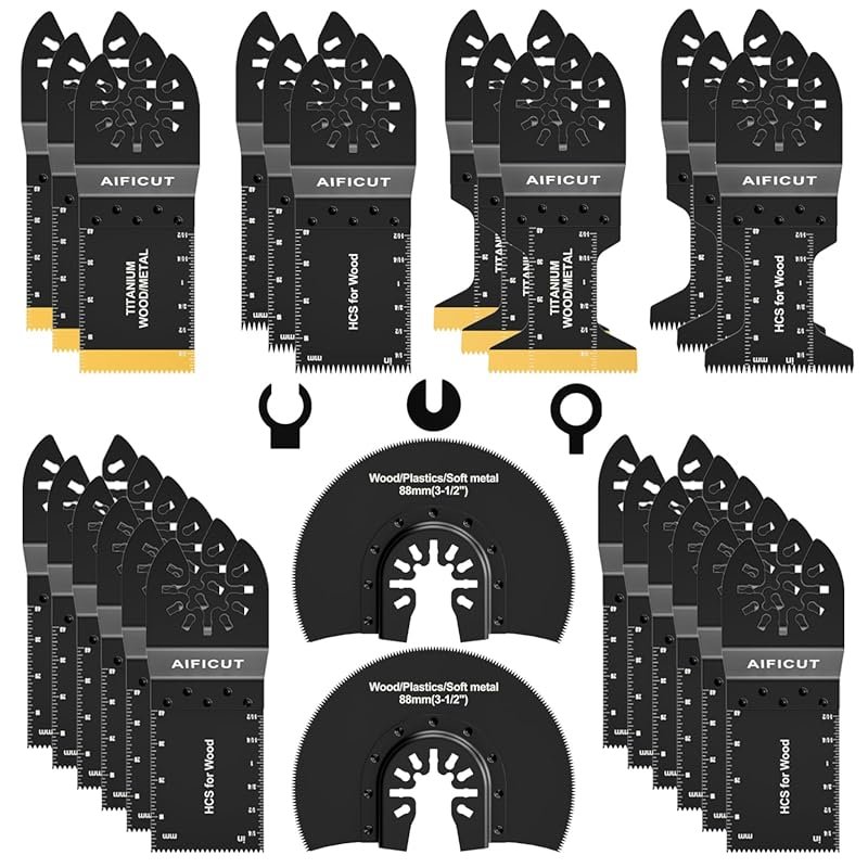 26PCS titanium oscillating multitool saw blades for wood, plastics, me