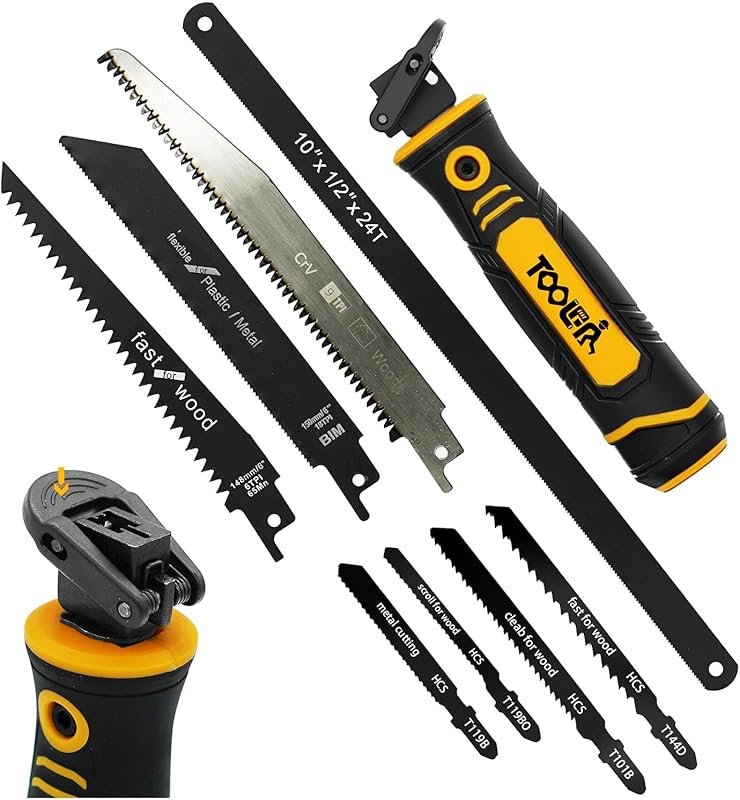 8-in-1 Multi-Blade Hand Saw with Drywall Cutter, Hacksaw and Jab Saw f
