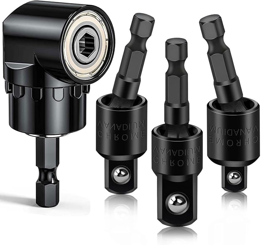 Flexible Drill Bit Extension Set with Right Angle Attachment and Impac