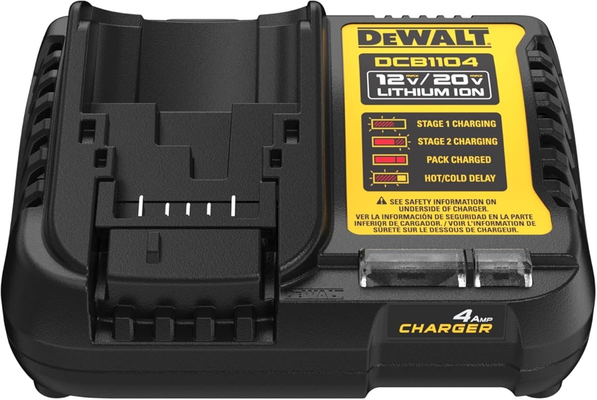 DEWALT 12V MAX/20V MAX Lithium Ion Battery Charger with 4 Amp Output, 