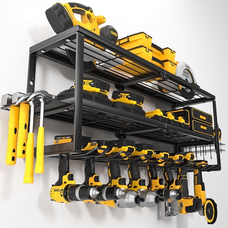 YYR Heavy Duty Wall Mount Power Tool Organizer with Charging Station a