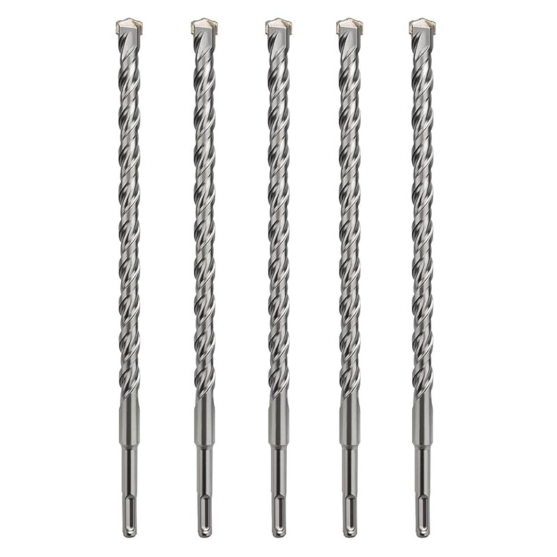5-Piece SDS Plus Rotary Hammer Drill Bit Set, 8x110mm Carbide Tip for 