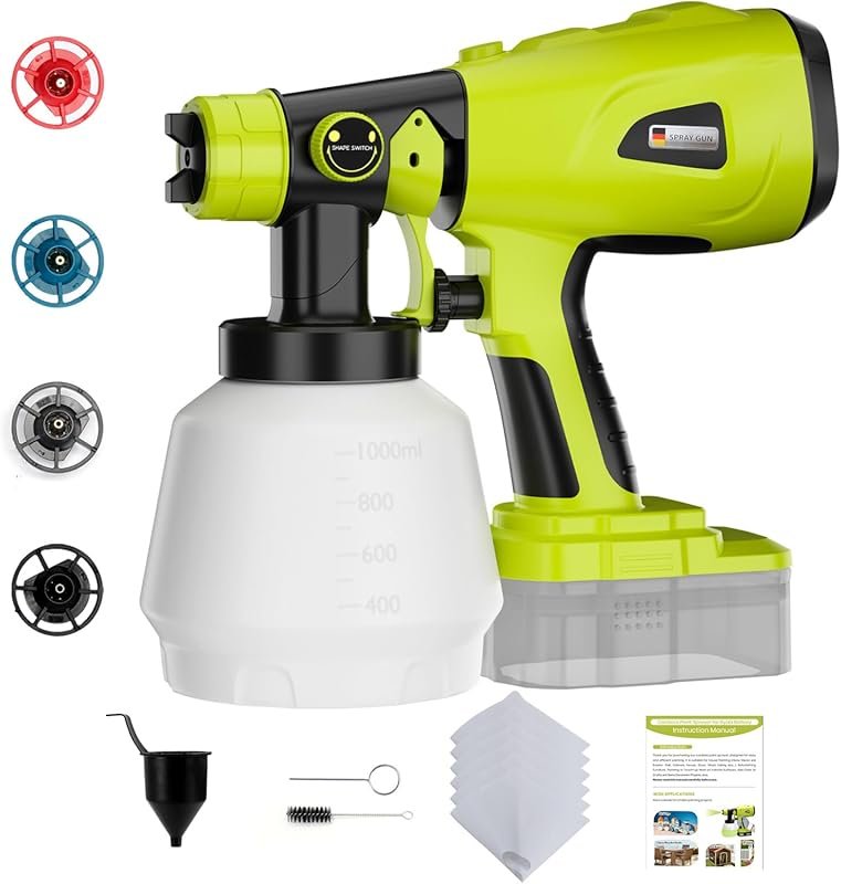 Ryobi One+ 18V Paint Sprayer with 1000ML Container, Even Coverage, No 