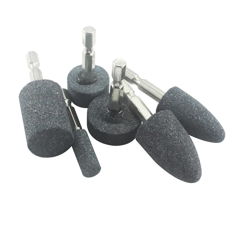 Luo ke 6-Piece Mounted Grinding Stone Set with 1/4'' Hex Shank for Rot