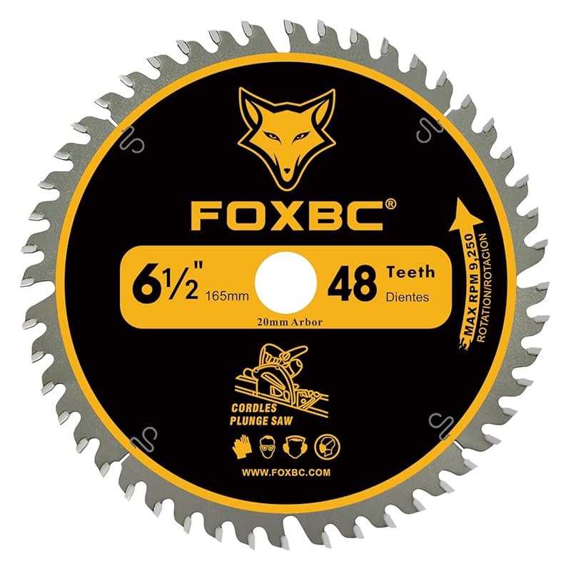 FOXBC 6-1/2" 48T Track Saw Blade, Replacement for Makita, DeWalt, WEN 