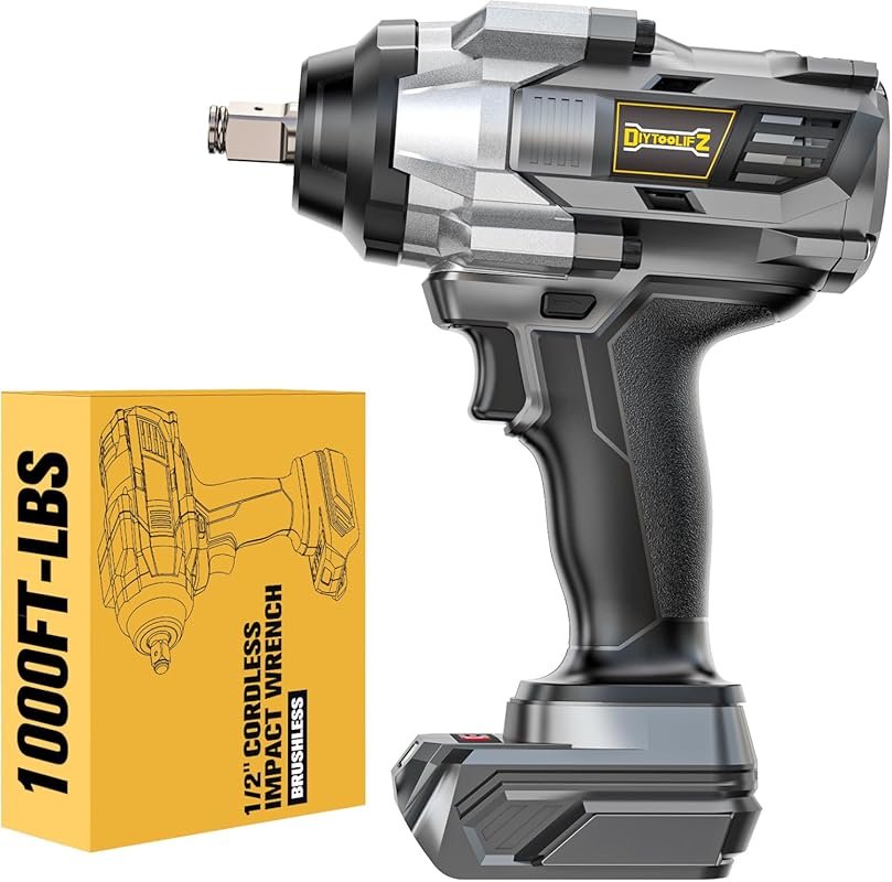 High Torque 1/2 Inch Impact Wrench Compatible with DeWalt 20V Battery,