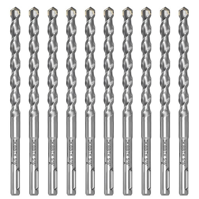 10-Piece 5/16 Inch SDS Plus Drill Bit Set, 160mm Carbide Tipped for Co